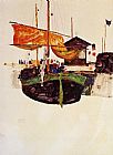 Ships at Trieste by Egon Schiele